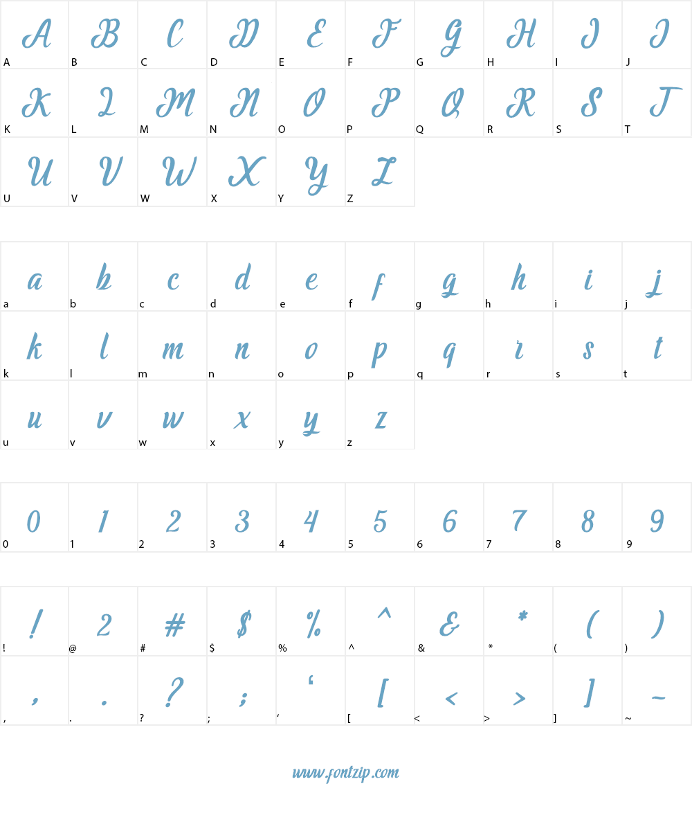 Greatest Script Font Character